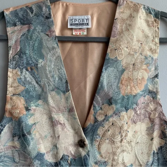 Vintage Floral Vest Size Small - Picture 3 of 5